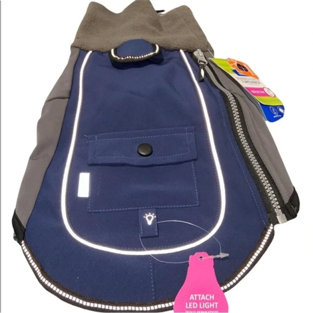 Top Paw Bonded Fleece Turtleneck Blue & Gray S